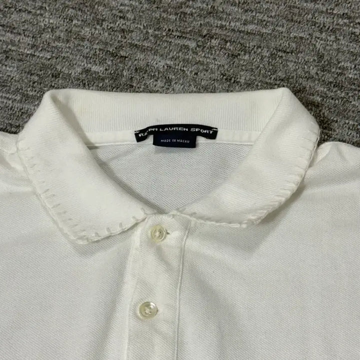 [SOLD OUT] 빈티지 폴로카라 반팔티 (White) | 스티치 커스텀제품