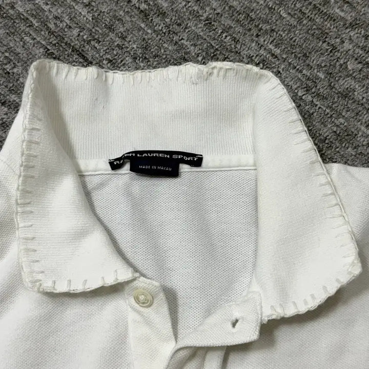 [SOLD OUT] 빈티지 폴로카라 반팔티 (White) | 스티치 커스텀제품