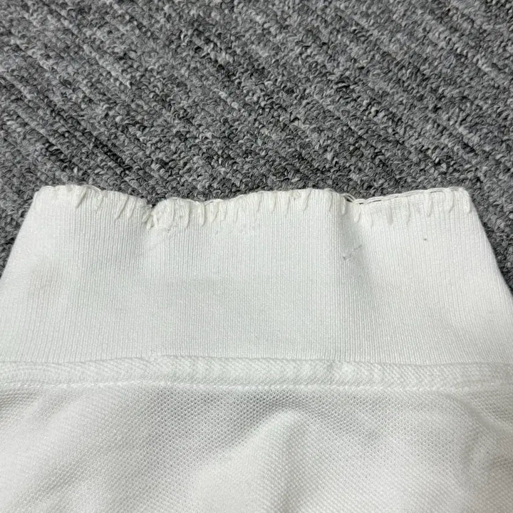[SOLD OUT] 빈티지 폴로카라 반팔티 (White) | 스티치 커스텀제품
