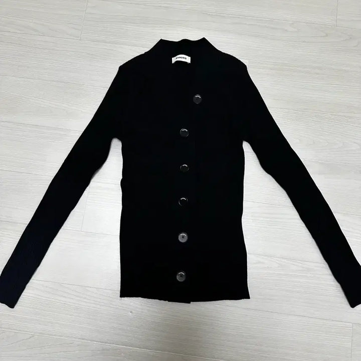 [BUNJANG] Sandro Black Ribbed Cardigan / 산드로 블랙 골지 가디건