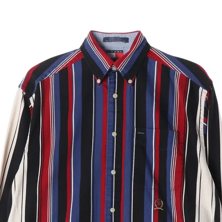 [BUNJANG] Tommy Hilfiger Stripe Shirt Black (S) / 타미힐피거 스트라이프 셔츠 블랙 S
