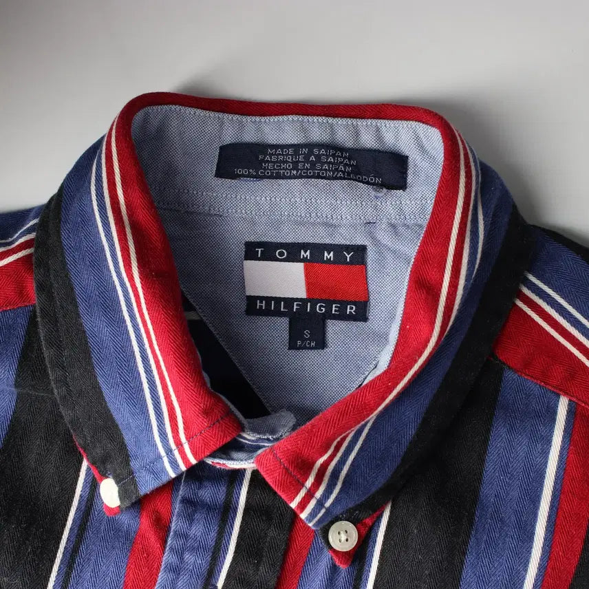 [BUNJANG] Tommy Hilfiger Stripe Shirt Black (S) / 타미힐피거 스트라이프 셔츠 블랙 S