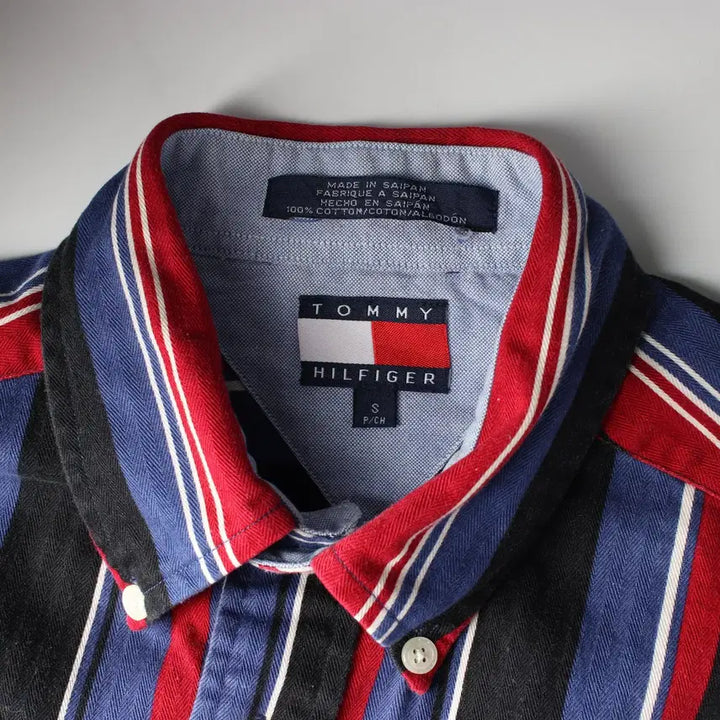 [BUNJANG] Tommy Hilfiger Stripe Shirt Black (S) / 타미힐피거 스트라이프 셔츠 블랙 S