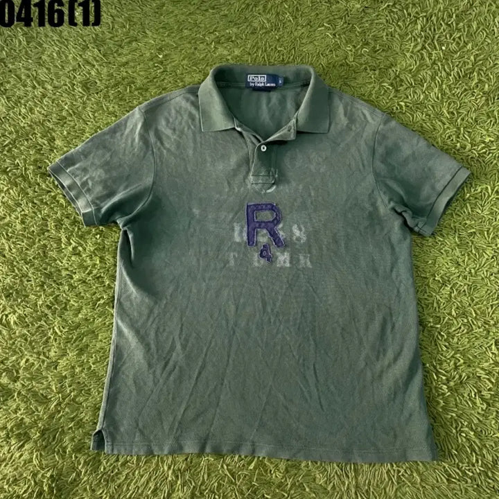 [SOLD OUT] 폴로 랄프로렌 카키색 커스텀핏 반팔 폴로티 L