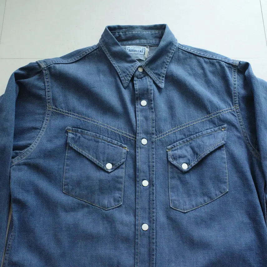 [SOLD OUT] 70s 빈티지 시어스 Sears 로벅 웨스턴 데님 셔츠 (L)