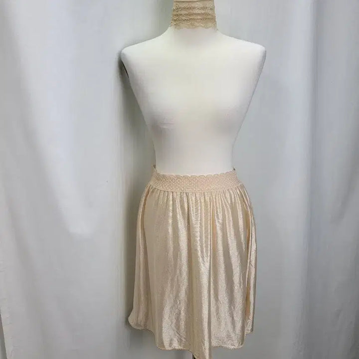 [BUNJANG] Vintage Glossy Half Banding Slip Skirt / 빈티지 글로시 하프 밴딩 슬립 스커트