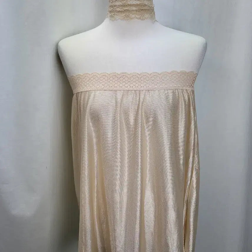 [BUNJANG] Vintage Glossy Half Banding Slip Skirt / 빈티지 글로시 하프 밴딩 슬립 스커트