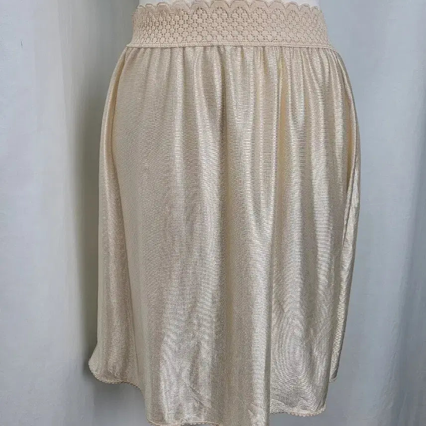 [BUNJANG] Vintage Glossy Half Banding Slip Skirt / 빈티지 글로시 하프 밴딩 슬립 스커트