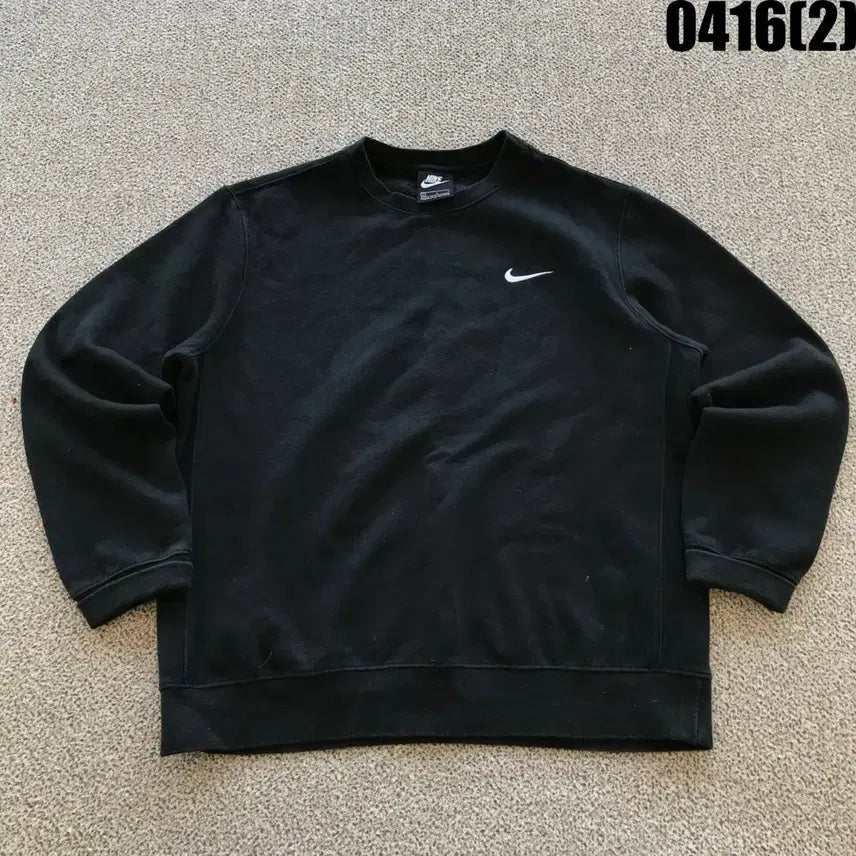 [BUNJANG] Nike Swoosh Black Sweatshirt L / 나이키 스우시 블랙 맨투맨 티셔츠 L