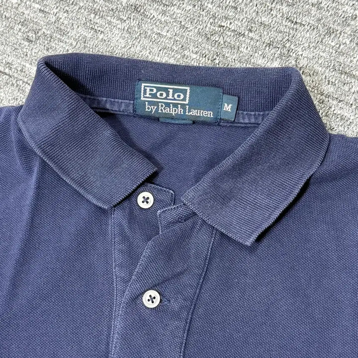 [SOLD OUT] 빈티지 폴로카라 반팔티 (Navy) | 총기장 수선