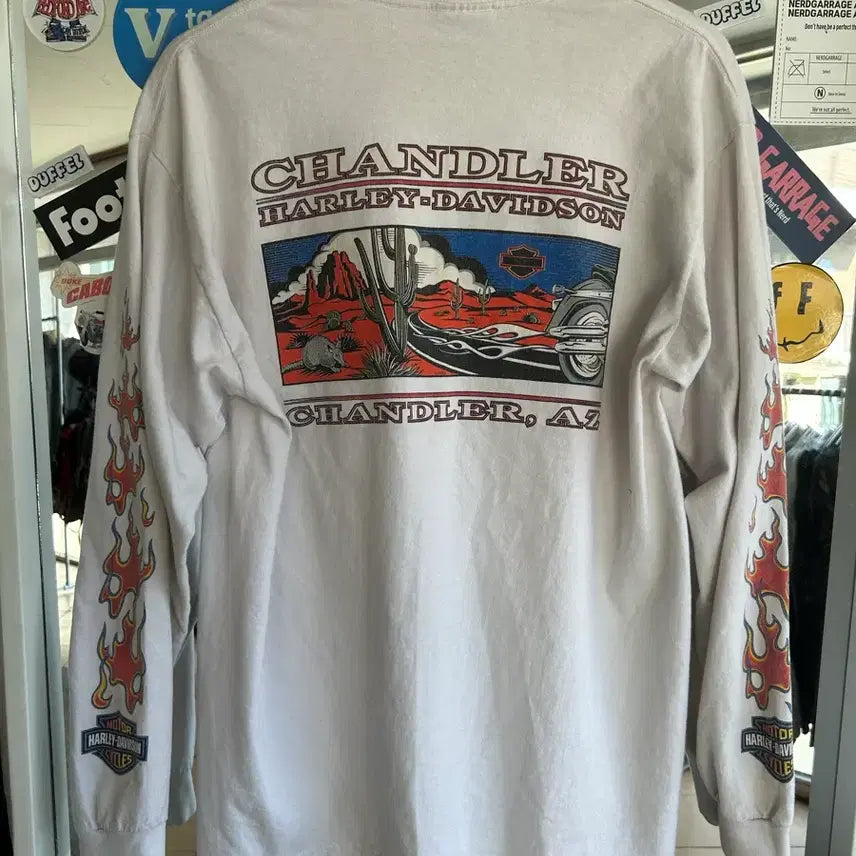 [BUNJANG] Harley Davidson Flame Long Sleeve Shirt / 00s 할리데이비슨 플레임 롱슬리브