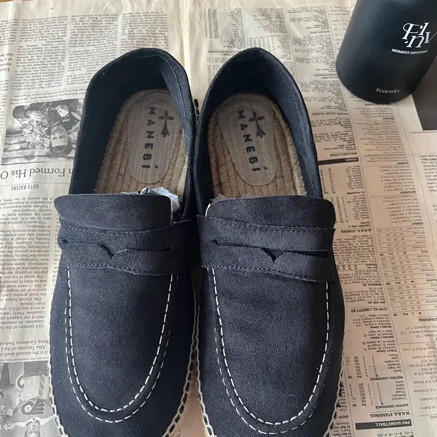 [BUNJANG] MANEBI Suede Espadrille Navy Loafers / [43] 마네비 스웨이드 에스파드류 네이비 로퍼 (전용주머니 포함)