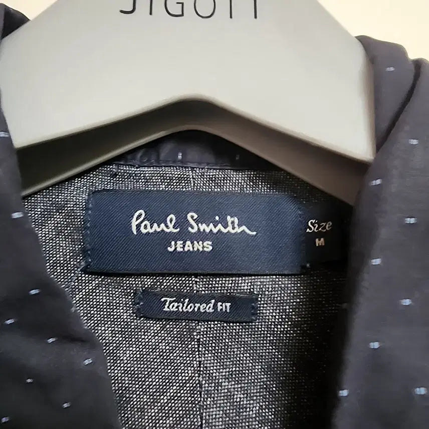 [BUNJANG] Paul Smith Navy Hidden Pocket Dot Shirt (Tailored Fit, M) / 폴스미스 네이비 히든 포켓 도트 셔츠 (테일러드 핏 / M사이즈)