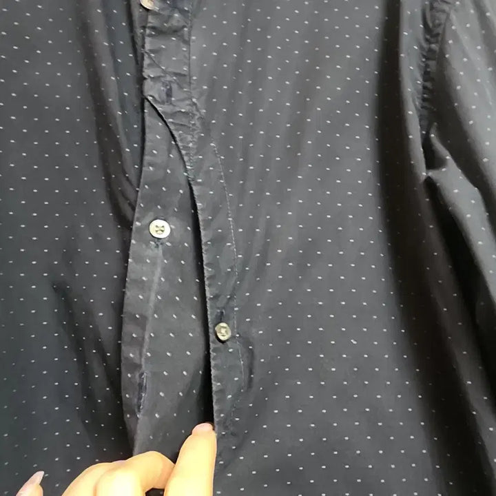 [BUNJANG] Paul Smith Navy Hidden Pocket Dot Shirt (Tailored Fit, M) / 폴스미스 네이비 히든 포켓 도트 셔츠 (테일러드 핏 / M사이즈)