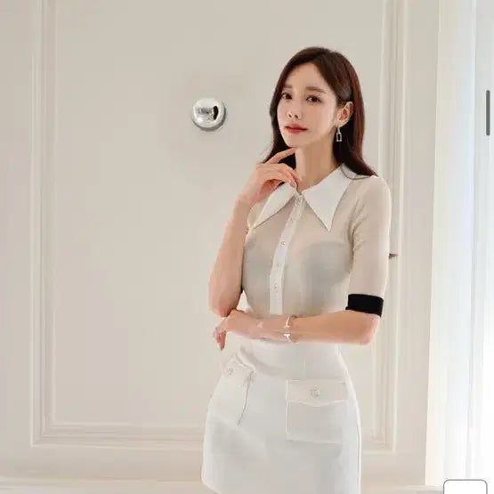 [SOLD OUT] 8.8->3 티나니 카라 니트 수입의류 블랙