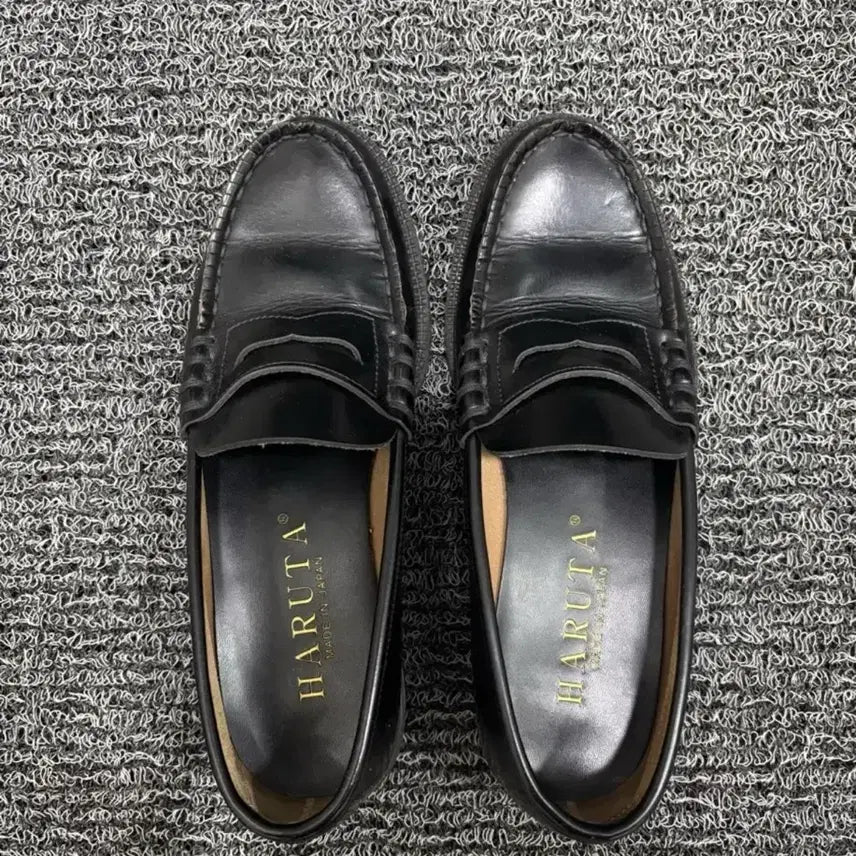 [SOLD OUT] 하루타906 블랙 레더 페니 로퍼 소가죽 245