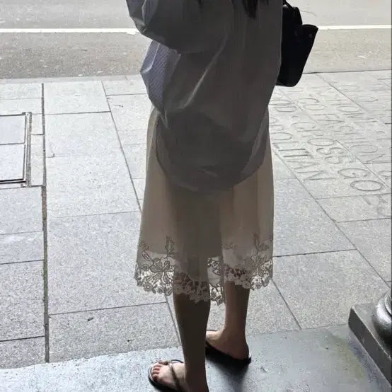 [SOLD OUT] 리본빛 ribbonbit veil lace skirt 베일 레이스 스커트