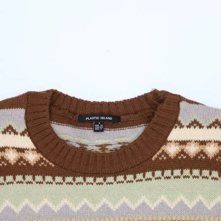 [BUNJANG] S Plastic Island Pattern Knitwear / S 플라스틱아일랜드 패턴 니트 0413M