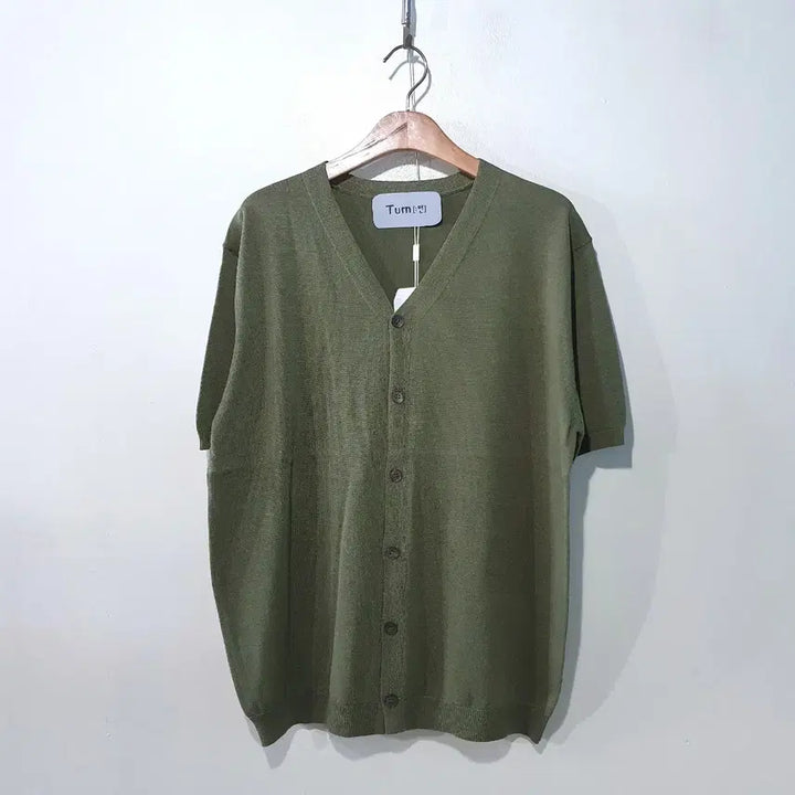 [BUNJANG] Minimal V-Neck Linen-Tencel Short Sleeve Cardigan / SS신상) 린넨 텐셀 미니멀 브이넥 반팔 가디건 5color L,XL