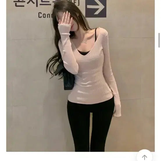 [BUNJANG] Breeze Fleece Lined Lace Button Ribbed Tank Top / 새상품 브리지 속기모 레이스 단추 골지 나시 블랙