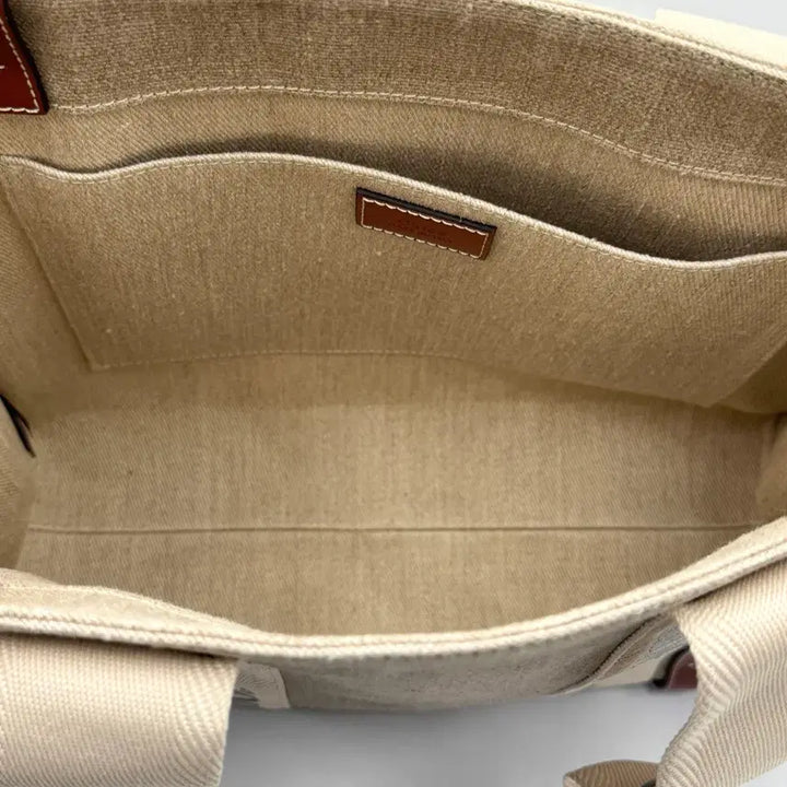 [BUNJANG] Chloé Woody Medium Canvas Tote Bag / 끌로에 우디백 미디움 캔버스 토트백