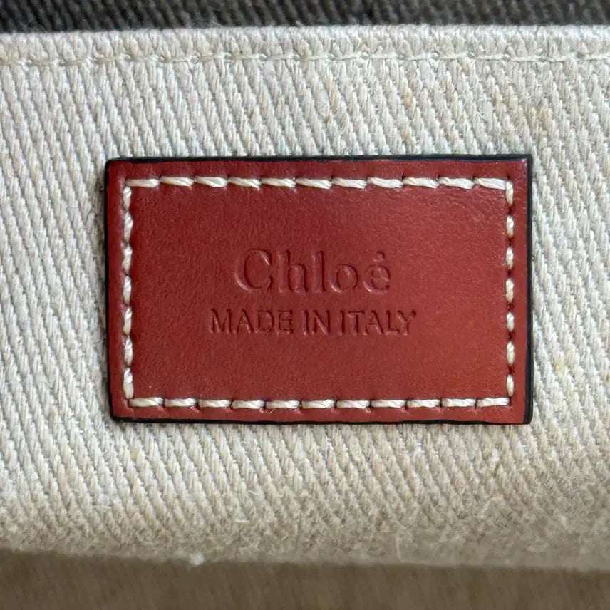 [BUNJANG] Chloé Woody Medium Canvas Tote Bag / 끌로에 우디백 미디움 캔버스 토트백