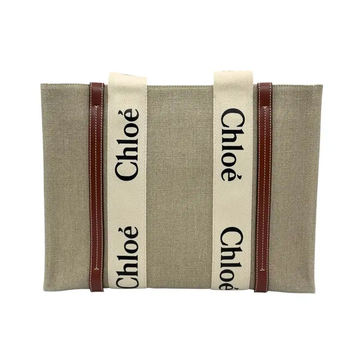 [BUNJANG] Chloé Woody Medium Canvas Tote Bag / 끌로에 우디백 미디움 캔버스 토트백
