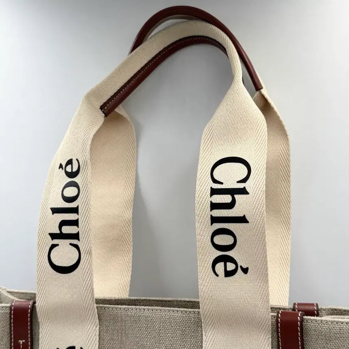 [BUNJANG] Chloé Woody Medium Canvas Tote Bag / 끌로에 우디백 미디움 캔버스 토트백