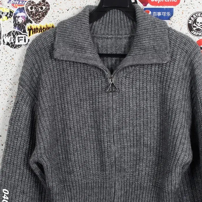 [BUNJANG] Shop Cider Short Zip-up Knit Top / 여성F / 샵사이다 새상품 데일리 숏 집업니트GR 12-139