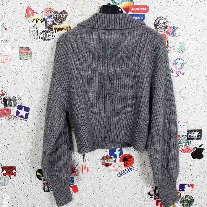 [BUNJANG] Shop Cider Short Zip-up Knit Top / 여성F / 샵사이다 새상품 데일리 숏 집업니트GR 12-139