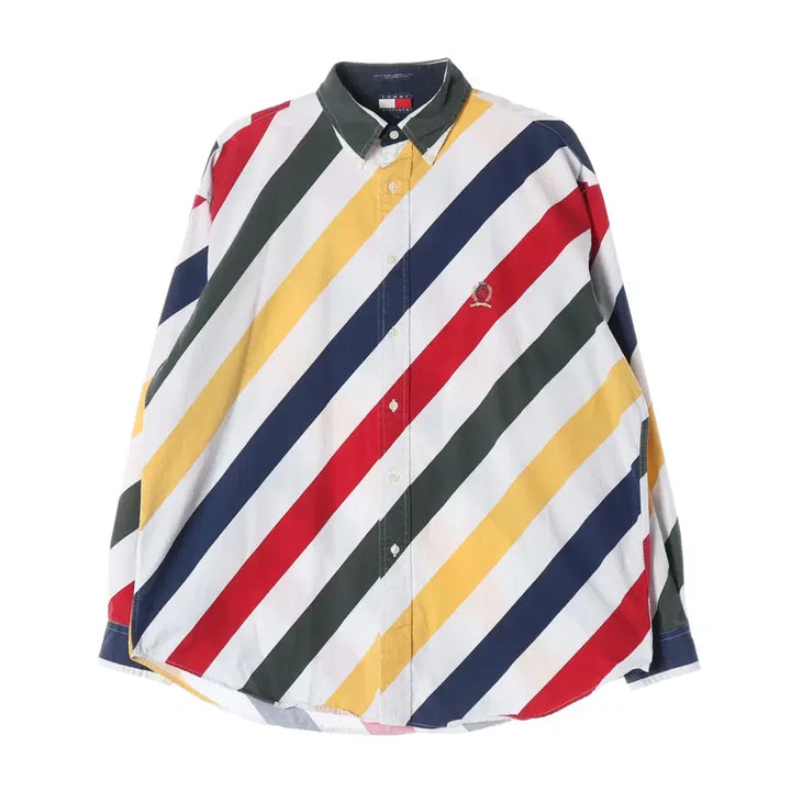 [BUNJANG] Tommy Hilfiger Stripe Shirt White L / 타미힐피거 스트라이프 셔츠 화이트 L