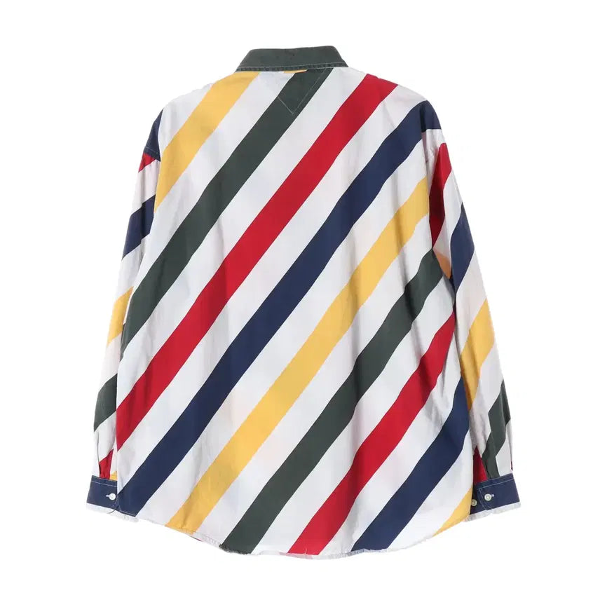 [BUNJANG] Tommy Hilfiger Stripe Shirt White L / 타미힐피거 스트라이프 셔츠 화이트 L