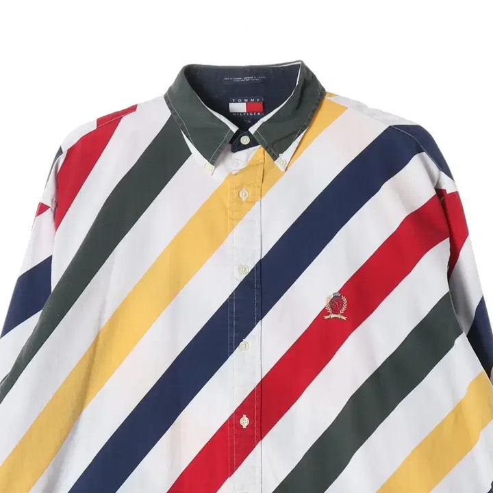[BUNJANG] Tommy Hilfiger Stripe Shirt White L / 타미힐피거 스트라이프 셔츠 화이트 L