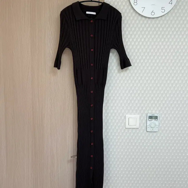[BUNJANG] Kaki Knit Ribbed Dress / 카키색 니트 골지 원피스