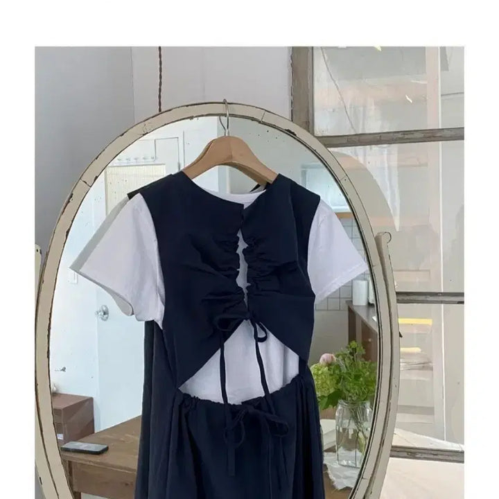 [SOLD OUT] 에이블리 지그재그 네이비 뒷 트임 원피스