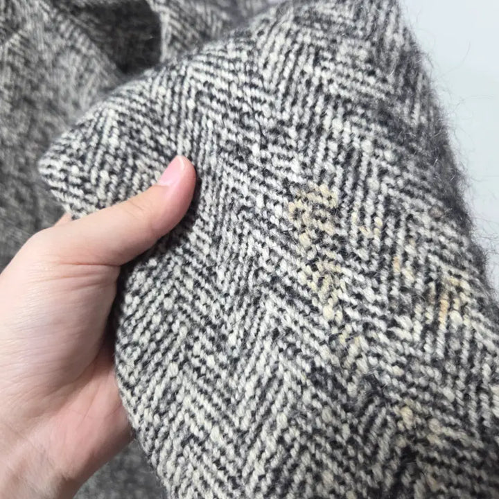 [BUNJANG] Sandro Herringbone Tweed Double Breasted Coat / 산드로 헤링본 트위드 더블 브레스티드 코트 L 26041603