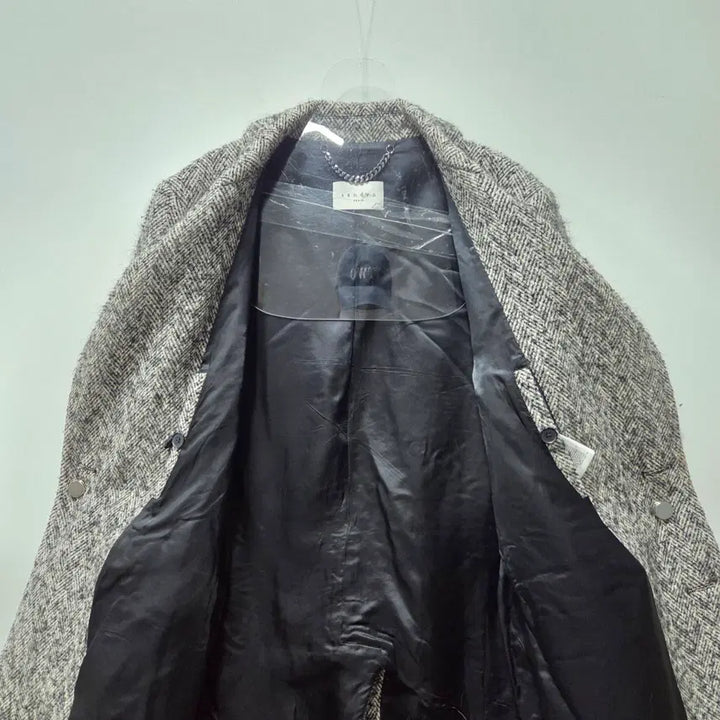 [BUNJANG] Sandro Herringbone Tweed Double Breasted Coat / 산드로 헤링본 트위드 더블 브레스티드 코트 L 26041603