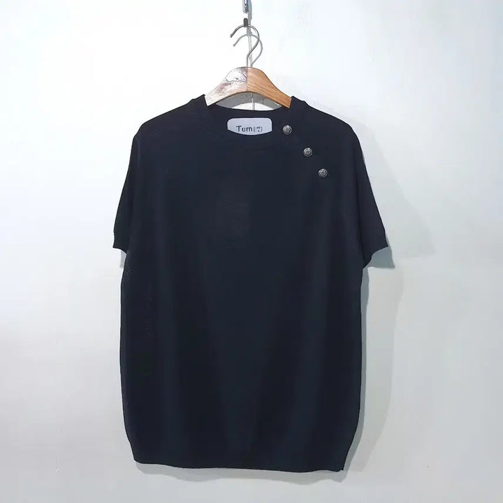 [BUNJANG] Ascent Linen Blend Button Short Sleeve Knit Top / SS신상) 어센트 버튼 린넨 반팔 라운드 니트 3color