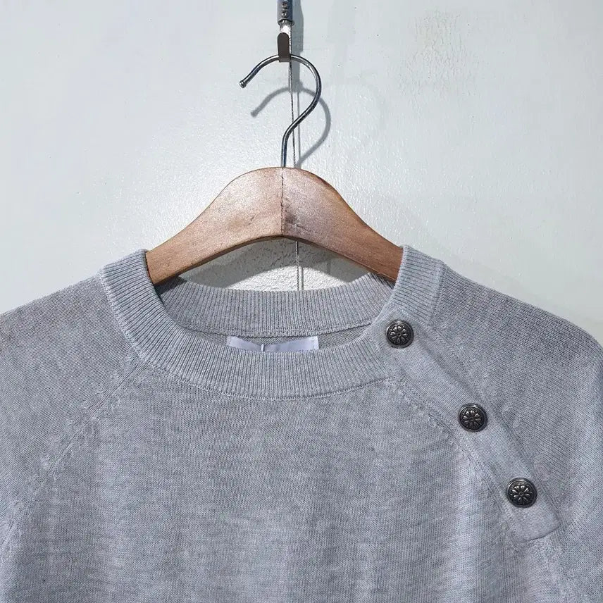 [BUNJANG] Ascent Linen Blend Button Short Sleeve Knit Top / SS신상) 어센트 버튼 린넨 반팔 라운드 니트 3color