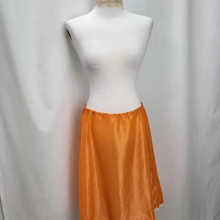 [BUNJANG] Vintage Tangerine Short Slip Skirt / 빈티지 탠저린 숏 슬립 스커트 페어리 하이틴 윔지코어