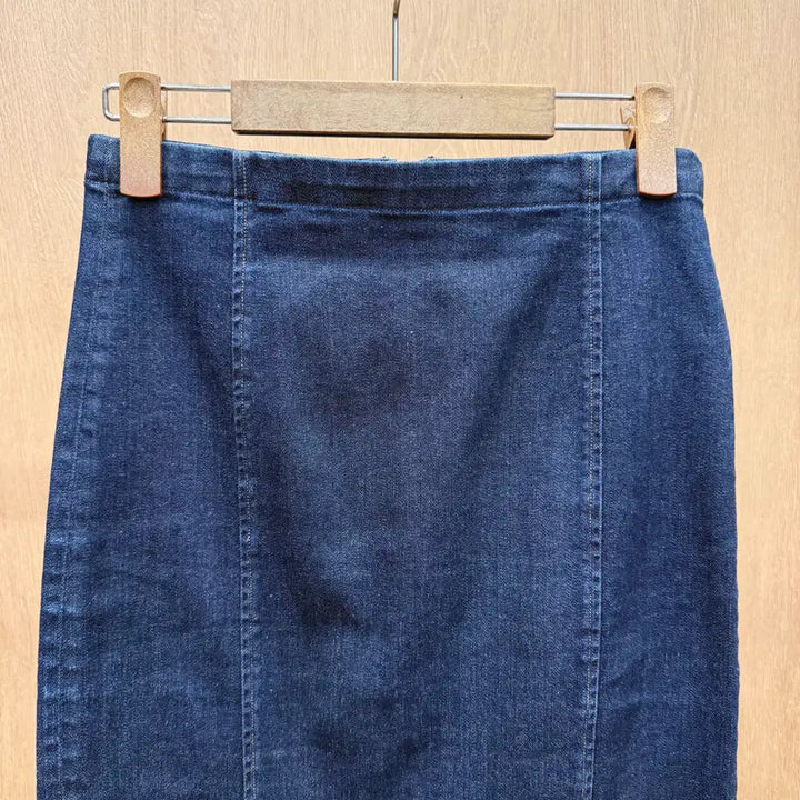 [BUNJANG] Polo Ralph Lauren Indigo Denim Midi Skirt / 폴로 랄프 로렌 인디고 데님 미디스커트 슬릿 디테일 H라인 진청