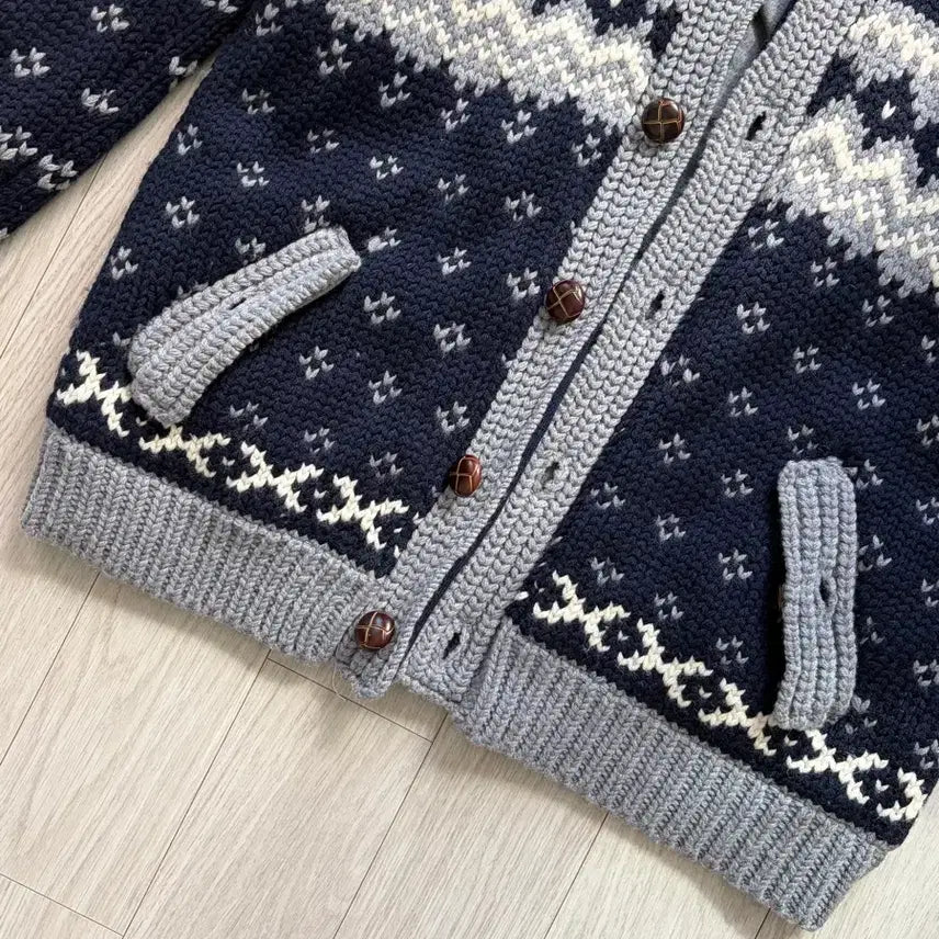 [BUNJANG] Nordic Pattern Knit Cardigan / 노르딕 패턴 니트 가디건