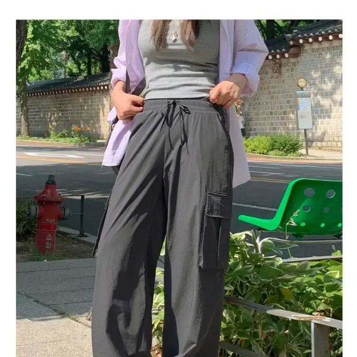 [SOLD OUT] 에이블리 지그재그 그레이 카고 팬츠