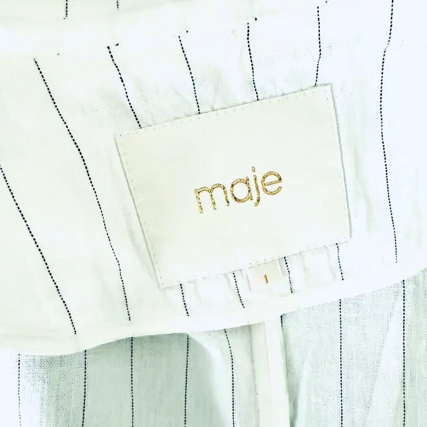 [BUNJANG] Maje White Pinstripe Jacket / 마쥬 흰색 핀스트라이프 자켙