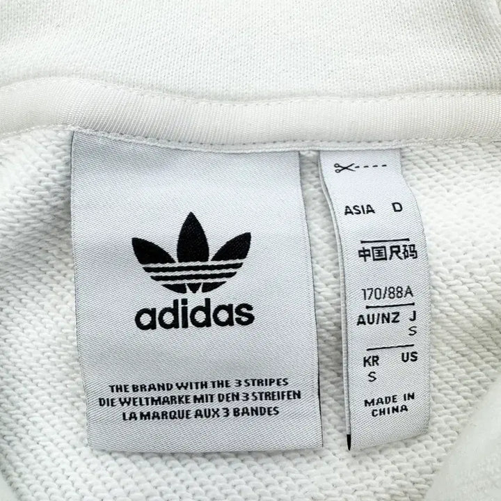 [BUNJANG] Adidas Metallic Big Logo Hoodie White / 아디다스 신형 메탈릭 빅로고 후드티 화이트