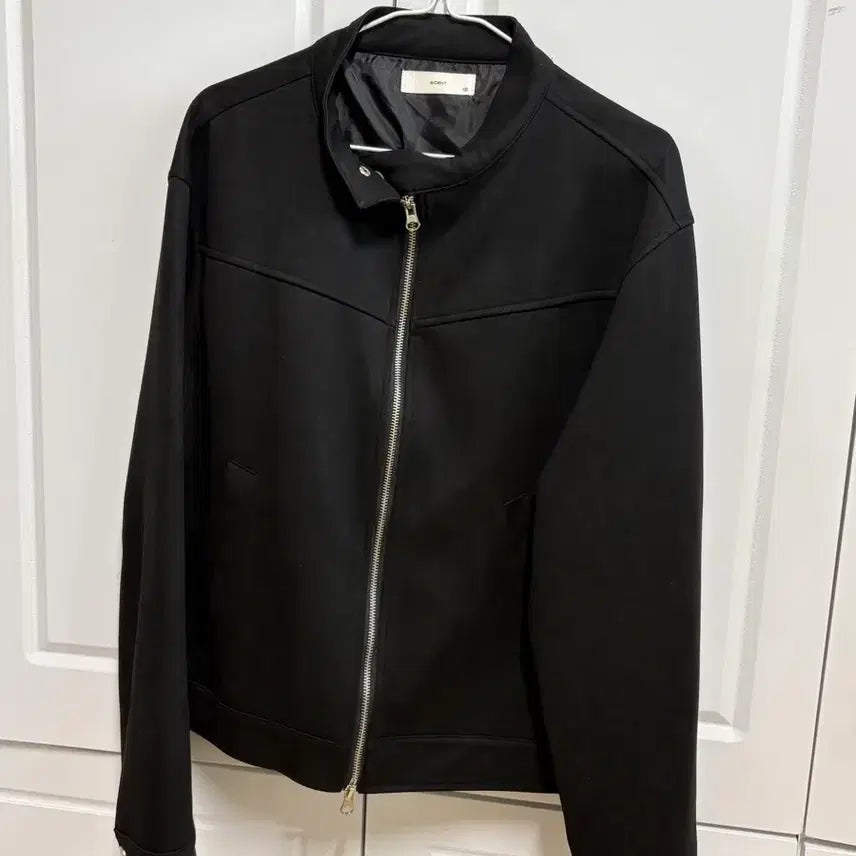 [BUNJANG] Suede Black High Neck Jacket / 스웨이드 블랙 하이넥 자켓
