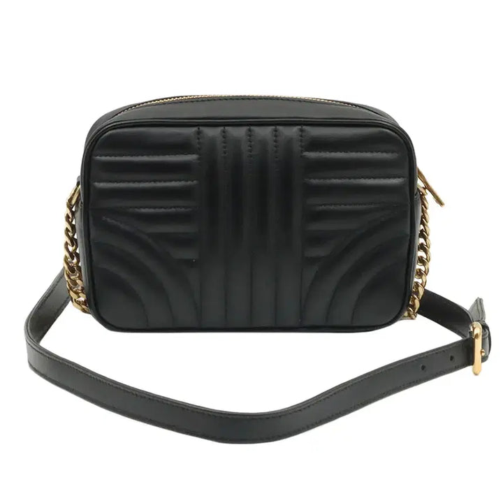[BUNJANG] Prada Diagram Mini Chain Crossbody Bag / 프라다 블랙 카프스킨 금장 다이어그램 미니 체인 크로스백 / 1BH084
