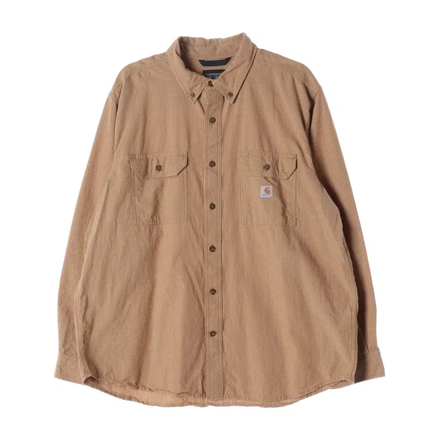 [BUNJANG] Carhartt Striped Shirt Brown XL / 칼하트 스트라이프 셔츠 브라운 XL