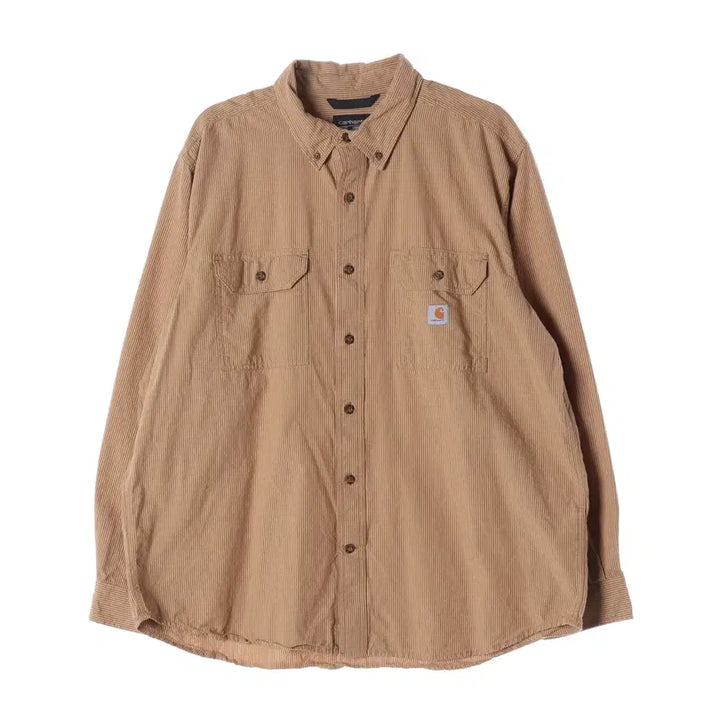 [BUNJANG] Carhartt Striped Shirt Brown XL / 칼하트 스트라이프 셔츠 브라운 XL