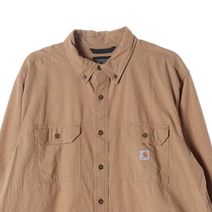 [BUNJANG] Carhartt Striped Shirt Brown XL / 칼하트 스트라이프 셔츠 브라운 XL